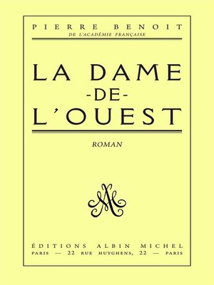 cover image of La Dame de l'Ouest
